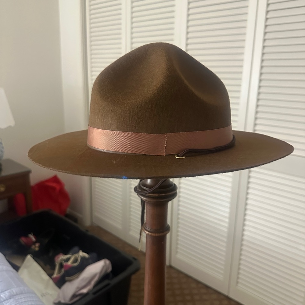 Brown Fedora Hat with Light Brown Band - Picture 1 of 3